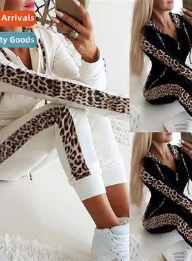 2023 Leopard Print Lg Sleeve Pocket Padded Printed Zipper Ho