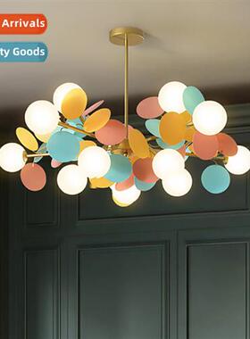 Warm  romantic bedroom lights Scinavian macar colorful leave