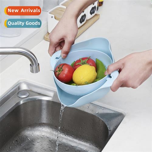 Double-layer rotatable draining basket draining basin kchen