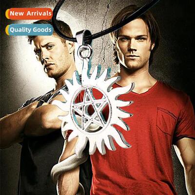 Persalized fashi mens pendant pentagram sun necklace Europea