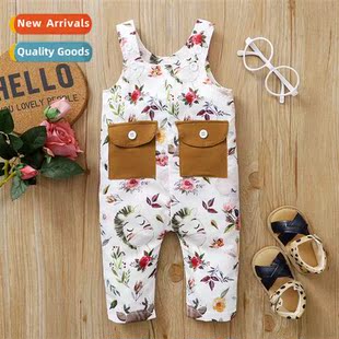 spring sleeveless print flower new 2022 fall baby ins