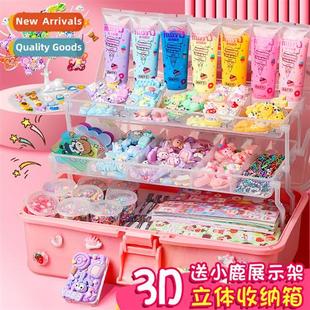 DIY Plate Goo Toys Kids Girls Set Sticker Card Gum Cream