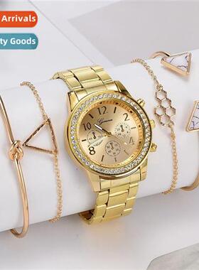 Womens Watch 3-Eye Set Quartz Watch Wristwatch Birthday Gift