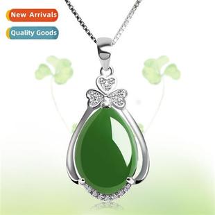 green chalcedy pendant Vintage diamd style female zir ethnic