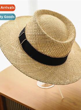 Ccave top short brim ladys bowler hat raffia straw hat wide