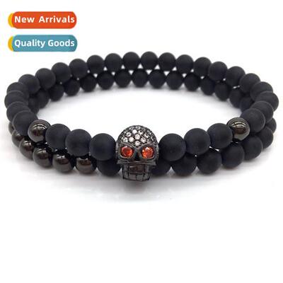 2022 New Fashi Classic Obsidian Polished Ste Beads Skull Bra