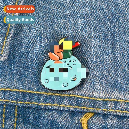 Classic animati  ltle prince cowboy badge alloy drip enamel