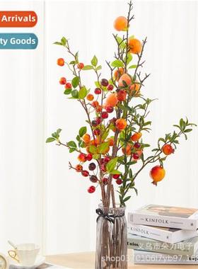 Pomegranate persimm cherry small apple red fru lg branch flo