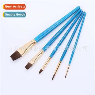 nyl bristles watercolor blue brushes rod painting 5pcs oil