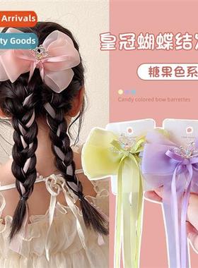 Bow headdress  clips childrens princess fluttering ribb pin