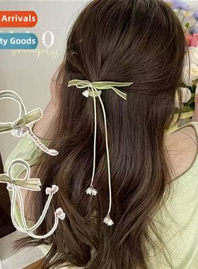 Simple pytail  rope bell orchid flower headb female high ela