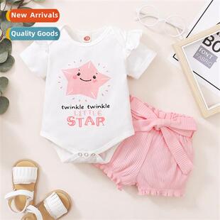 Girls summer 2021 summer n short-sleeved cute letters printe