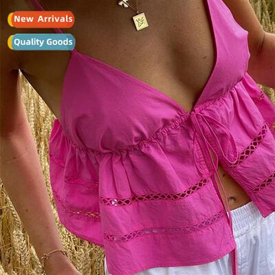 2023 Summer New Design Camisole Tank Top French Vacati Casua
