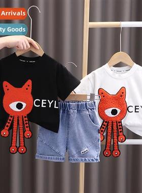 Boys summer short-sleeved su 2023 new hsome childrens clothi