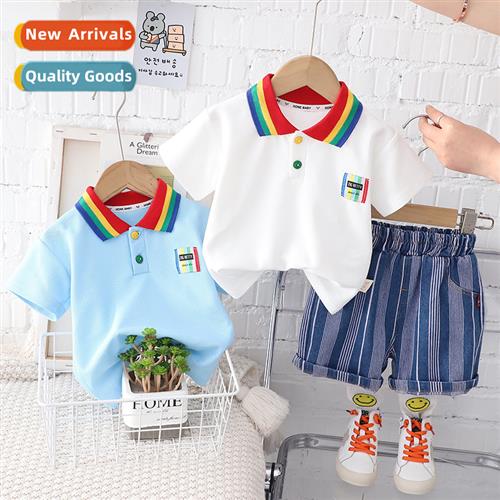 Boys summer 2023 new  childrens clos fashi POLO shirt short-