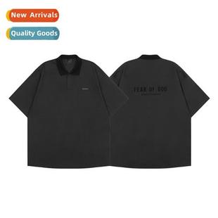 ESSENTIALS summer mens SS22 cas polo rewire sleeve FOG short