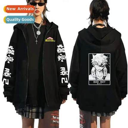 Japan anime my hero academy zipper pullover sweater Bakugo K