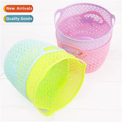 Plastic hheld storage basket household hollow storage basket
