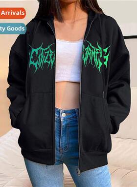 Dark wind hip-hop gothic Harajuku Y2Y kawaii zipper hoodie m