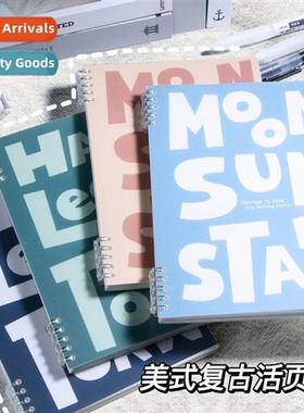 Ins style notepad American retro loose-leaf notebook A5 remo