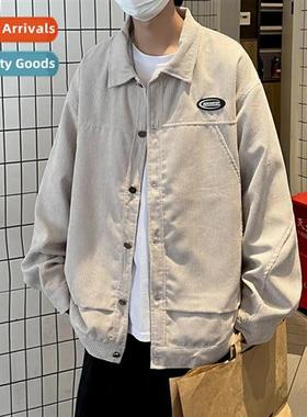 Corduroy mens jackets Hg Kg style nd 2023 spring new versati