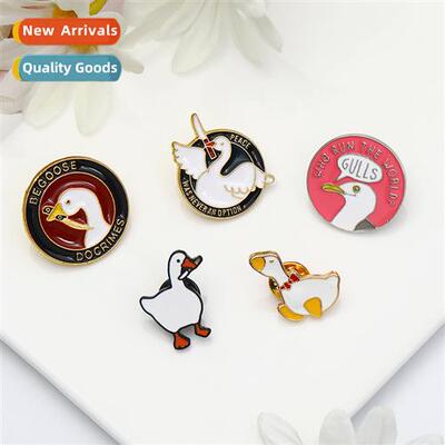 2022 new creative persalized oil drop brooch duck model zinc