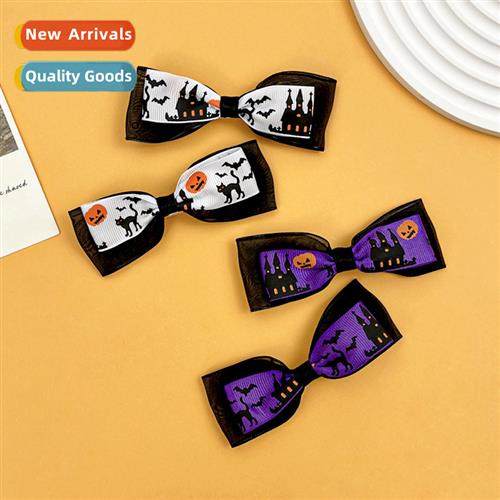 Halloween bow hair clips female dark persaly ghost festival