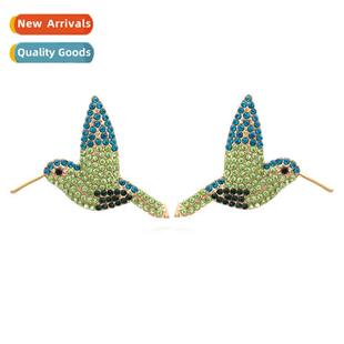 Creative fashi bird earrings inlaid wh diamds cute match ear