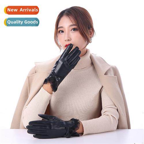 pu simulati lear womens clothing fashi lace gloves padded wa
