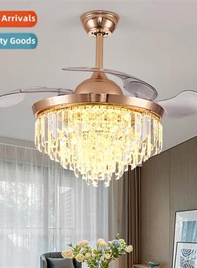Invisible ceiling fan light crystal fan lamps  lanterns home