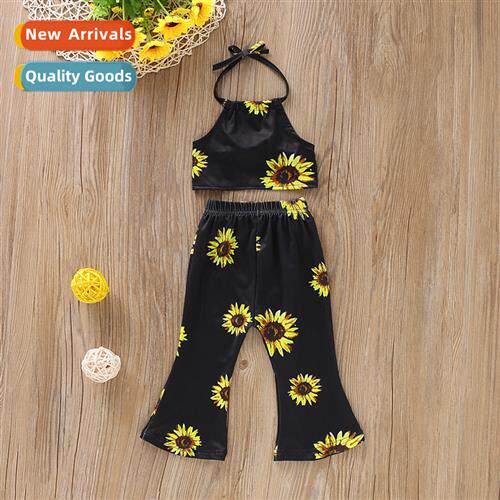 Girls spring  fall new 2019     small children sunflower hal
