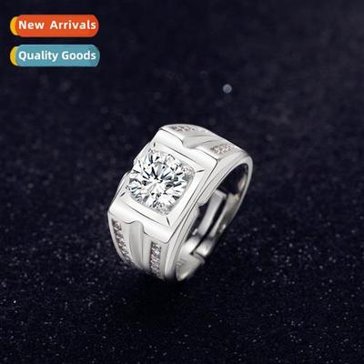 n diamd-set zircia mens ring open simulati diamd zircia mens