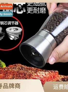 Stainless steel black pepper grinder manual carb steel movem