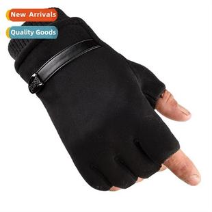 half finger gloves Autumn fleece warm suede keyboard winter