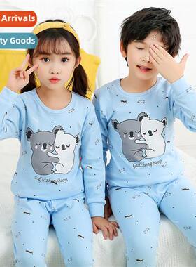 Girls fall pajamas set childrens cott underwear baby home we