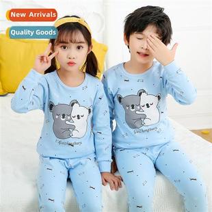 Girls fall pajamas set childrens cott underwear baby home we