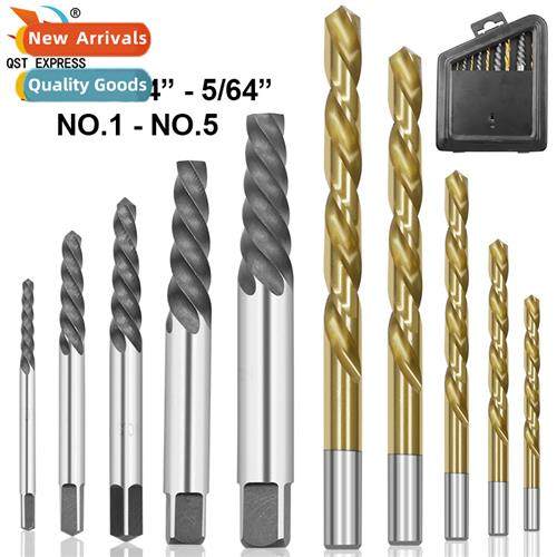 Broken Screw Extractor 5 Extractors + 5 Drill Bs Combinati S