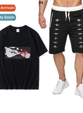 Japan anime Naruto Kakashi printed short-sleeved T-shirt cot