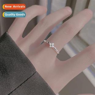 light leaf finger open luxury female ring flower four New