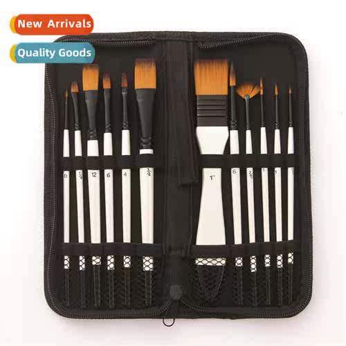 Oil Brush Set 12pcs Nyl Hair Acrylic Oil Brush Pack Studio G