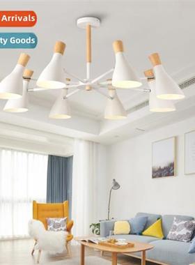 Scinavian living room lamp simple modern macar style log art