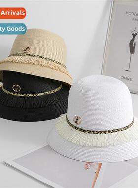 Summer Korean straw sunscreen outdoor breathable metal bucke