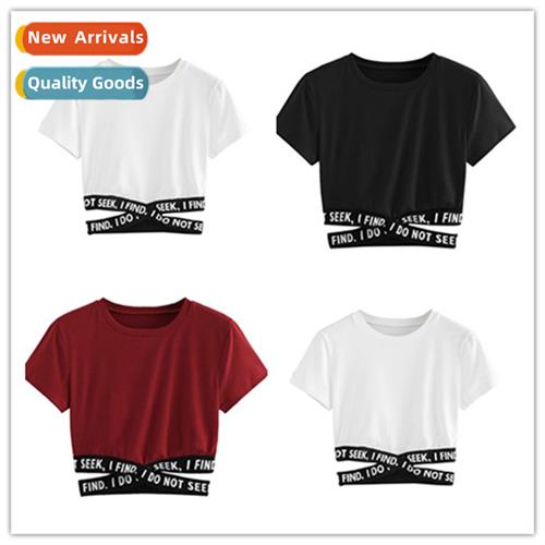 2023 Autumn Set Pullover Round Neck Loose Exposed Navel Wome