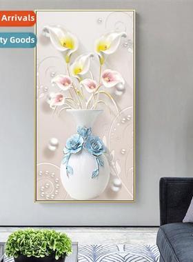 Cross stch new modern Chinese living room vertical calla lil