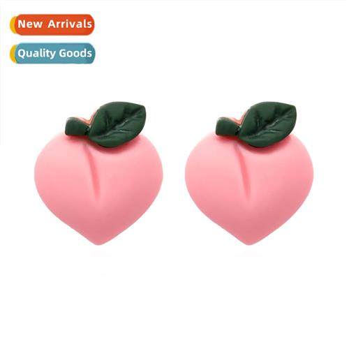 New carto simulati peach earrings retro resin fun earrings p