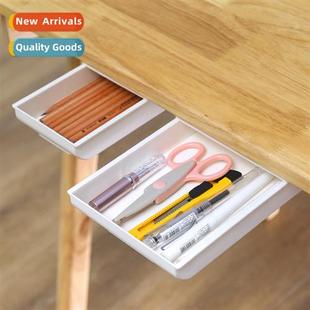 Hole Under Desk Creative Box Organizer Pencil Sticky Hidden
