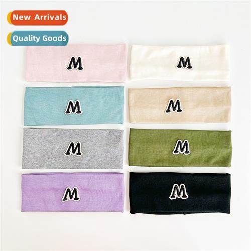 2023 New Letter W Hairband Solid Colour Flat Flat Hair Bands