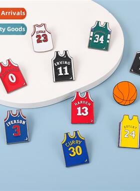 NBA ball player basketball jersey pin metal badge male persa