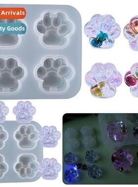 Yu beauty diy crystal drip mold four compartments cat paw wh