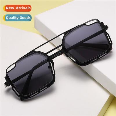 Vintage steampunk square sunglasses mens fashion rectangular